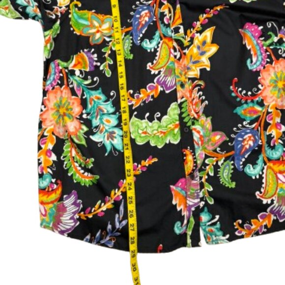 Lauren‎ Ralph Lauren Colorful Paisley Floral Shirt 3/4 Sleeve Size 2X Worn Once - Picture 7 of 7